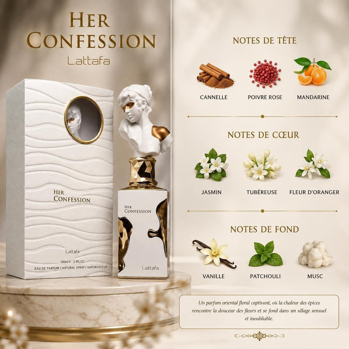 Her Confession Lattafa - notes olfactives