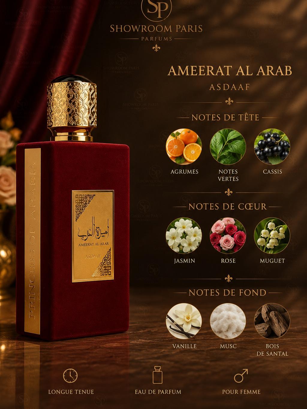 Ameerat Al Arab Classique Rouge Asdaaf - notes olfactives