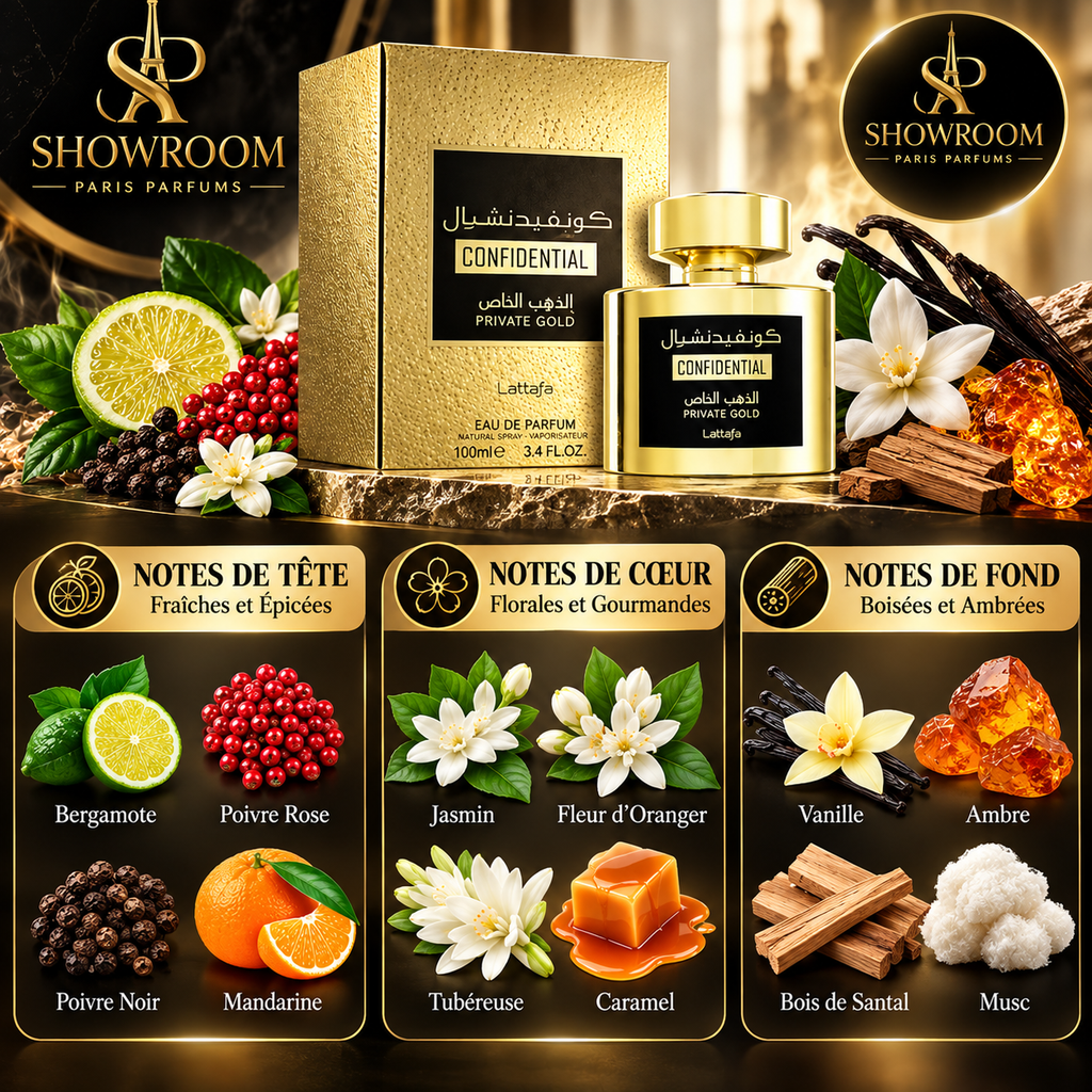 Confidential Private Gold - notes olfactives