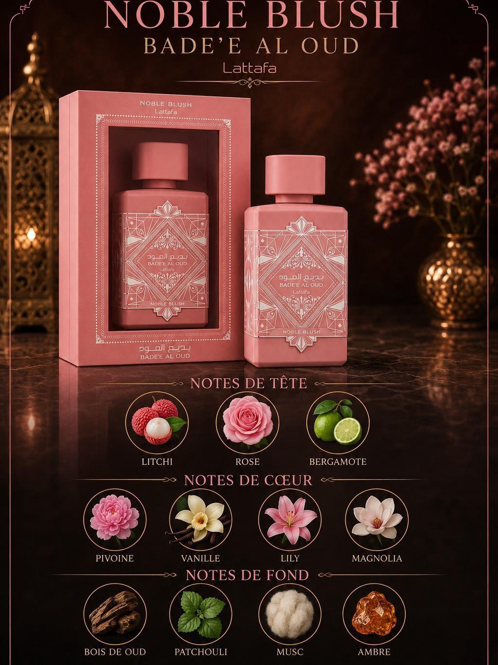 Badee Al Oud Noble Blush Rose - notes olfactives